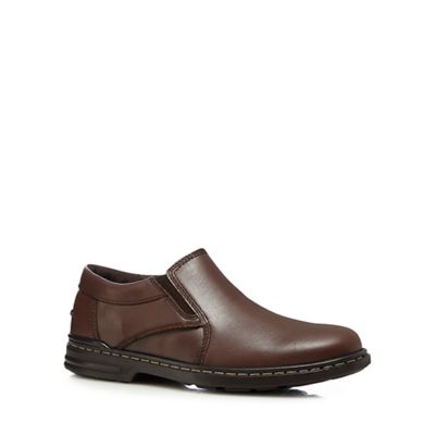 Brown 'Alan Hanston' leather slip-on shoes